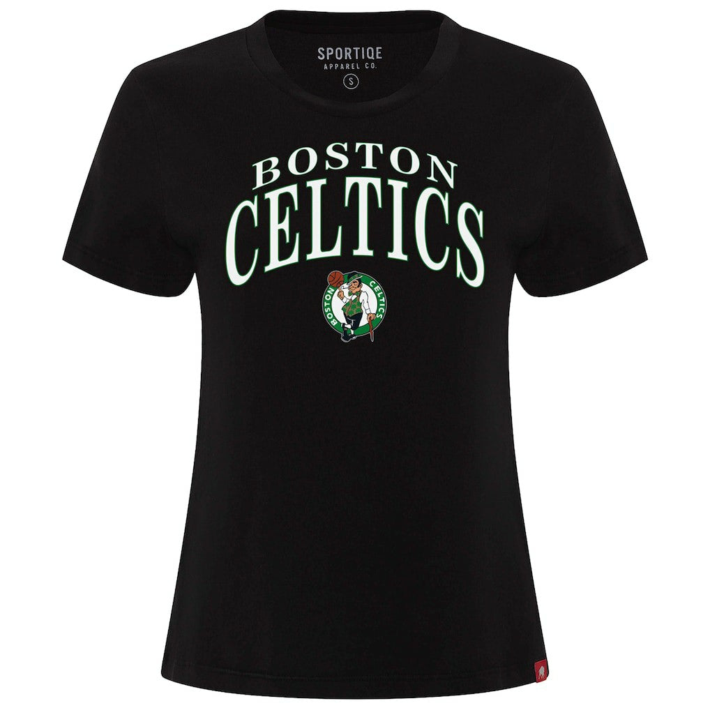 NBA - Boston Celtics Sportiqe Women's Arcadia Boxy T-Shirt - Black