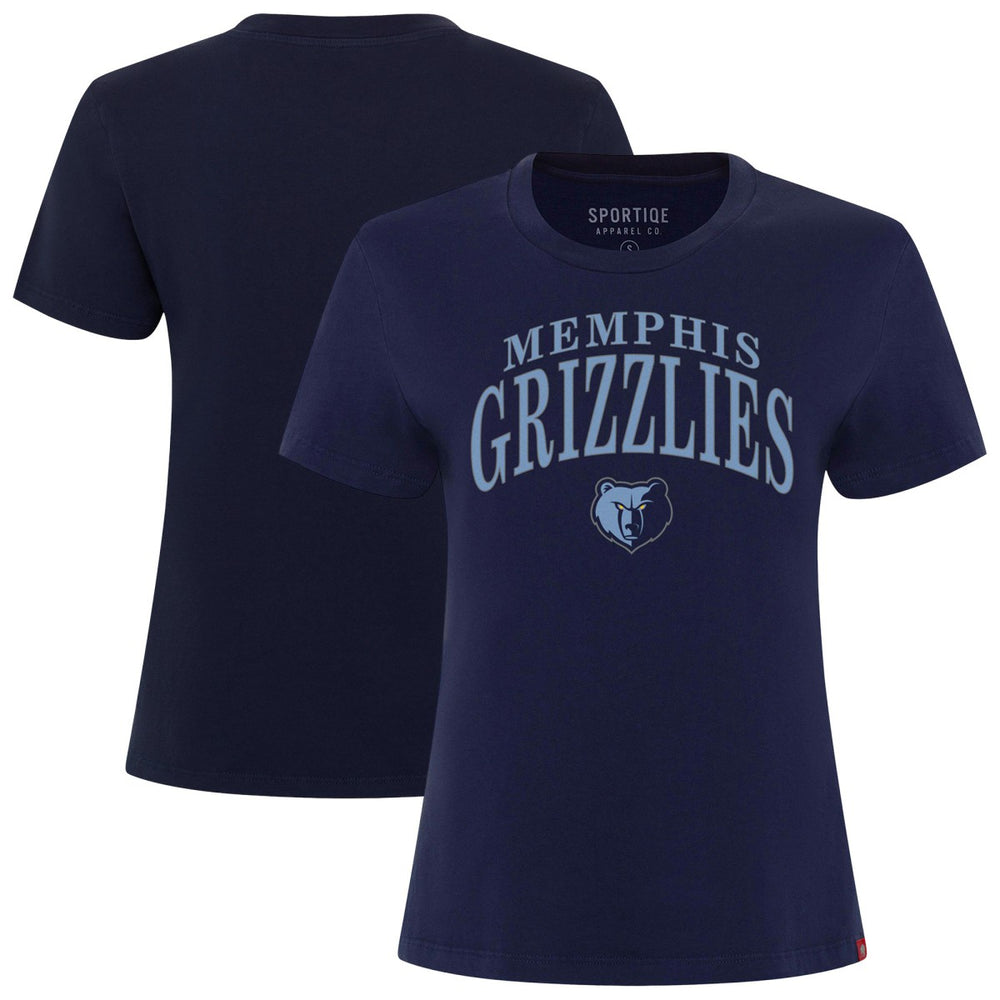 NBA - Memphis Grizzlies Sportiqe Women's Arcadia Boxy T-Shirt - Navy