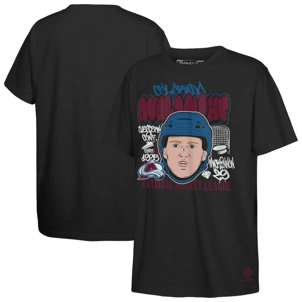 Nathan MacKinnon Colorado Avalanche - Mitchell & Ness Youth Caricature T-Shirt Black