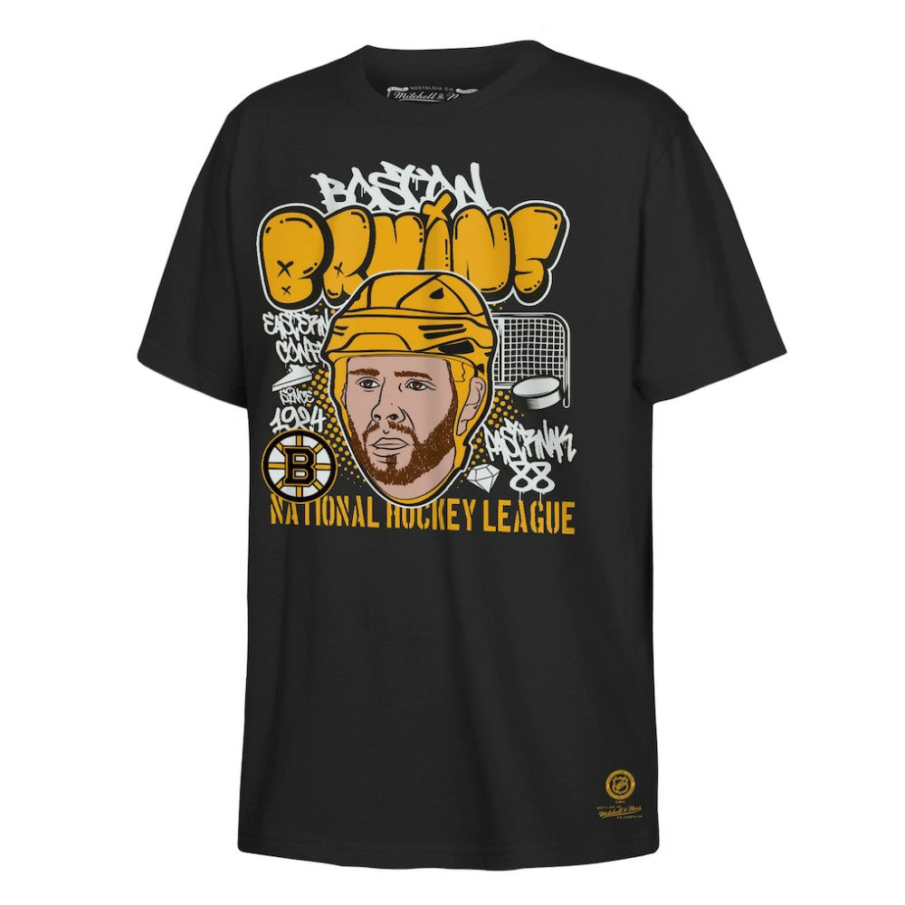 David Pastrnak Boston Bruins Mitchell & Ness Youth Caricature T-Shirt Black