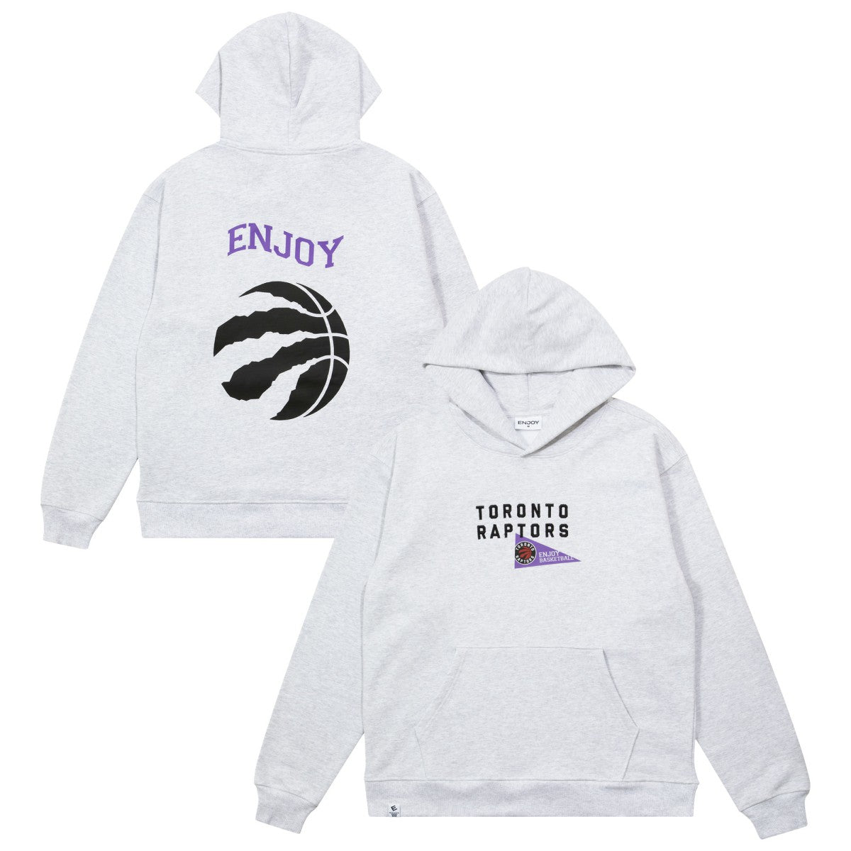 NBA - Enjoy Basketball x Toronto Raptors Unisex Hoop Enthusiast Capsule Collection Pullover Hoodie - Heather Gray