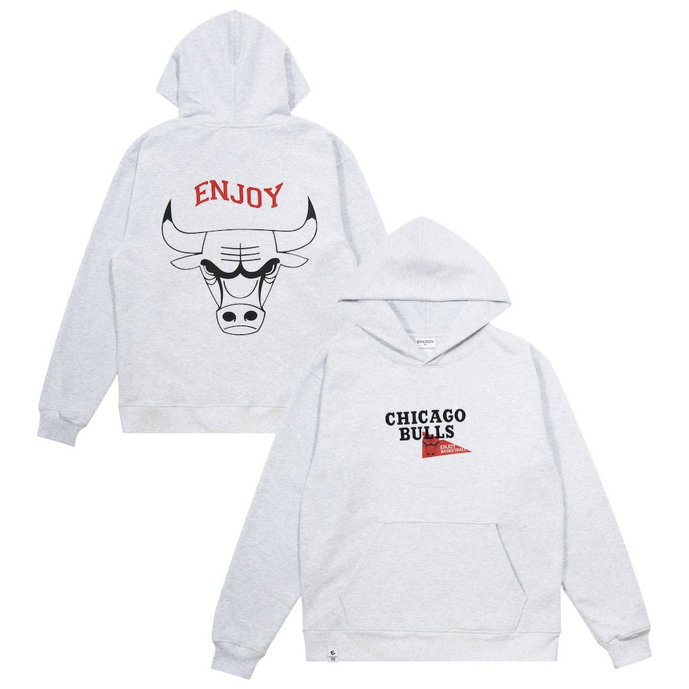 NBA - Enjoy Basketball x Chicago Bulls Unisex Hoop Enthusiast Capsule Collection Pullover Hoodie - Heather Gray