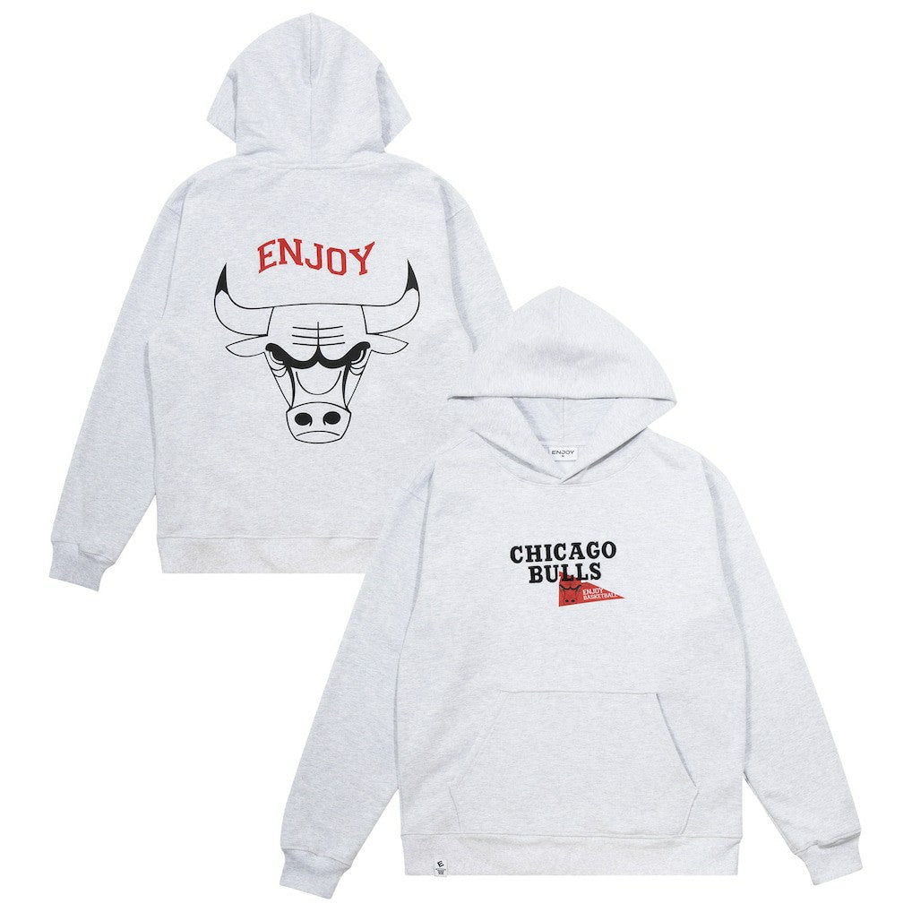 NBA - Enjoy Basketball x Chicago Bulls Unisex Hoop Enthusiast Capsule Collection Pullover Hoodie - Heather Gray