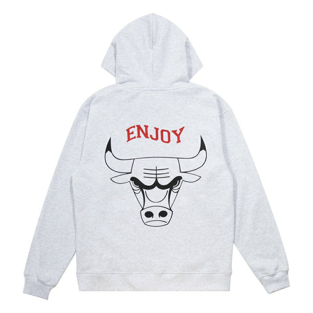NBA - Enjoy Basketball x Chicago Bulls Unisex Hoop Enthusiast Capsule Collection Pullover Hoodie - Heather Gray