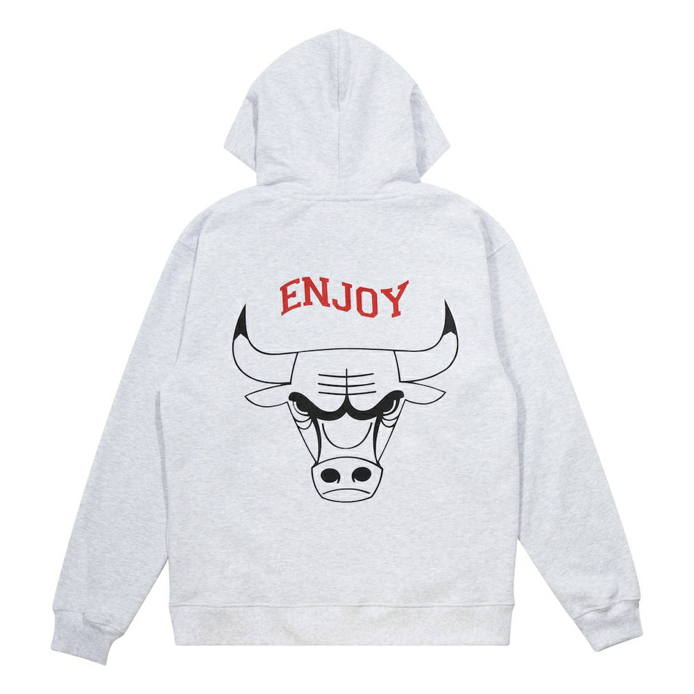 NBA - Enjoy Basketball x Chicago Bulls Unisex Hoop Enthusiast Capsule Collection Pullover Hoodie - Heather Gray