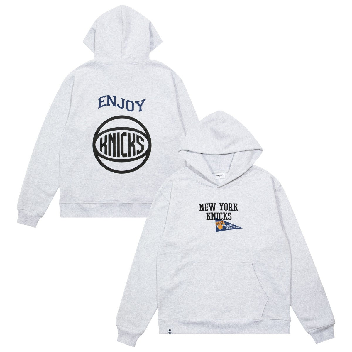 NBA - Enjoy Basketball x New York Knicks Unisex Hoop Enthusiast Capsule Collection Pullover Hoodie - Heather Gray