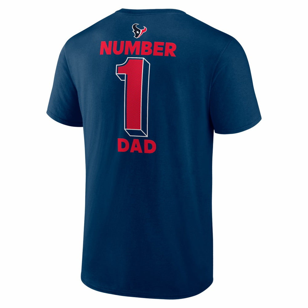 Houston Texans #1 Dad Jersey T-Shirt Navy - NFL