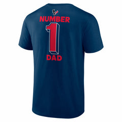 Houston Texans #1 Dad Jersey T-Shirt Navy - NFL