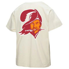 Tampa Bay Buccaneers Women's 50th Season Pirate Oversized Boyfriend T-Shirt Cream - Mitchell & Ness