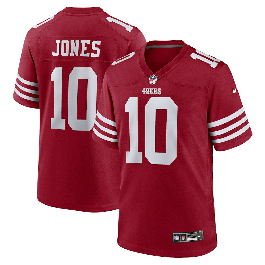 Mac Jones San Francisco 49ers Team Game Jersey Scarlet - Nike