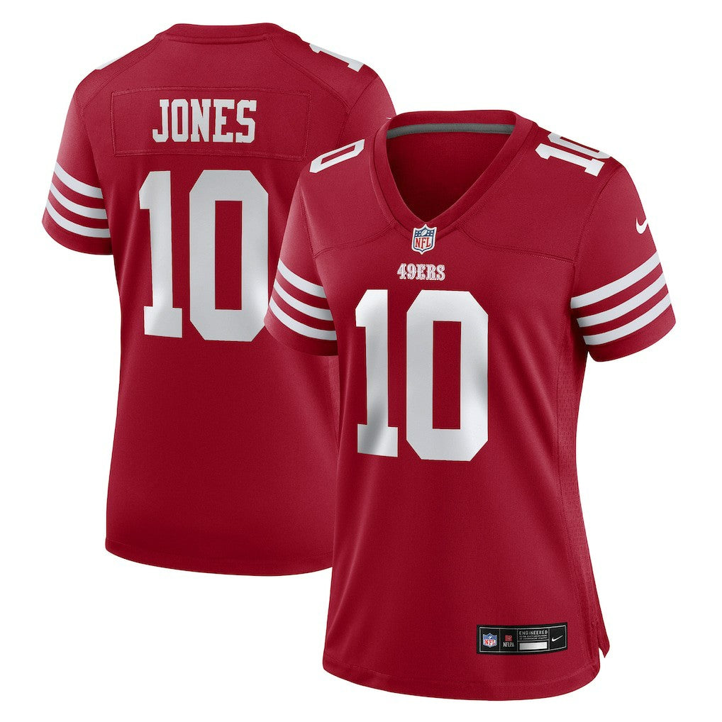Mac Jones San Francisco 49ers Women's Team Game Jersey Scarlet - Nike