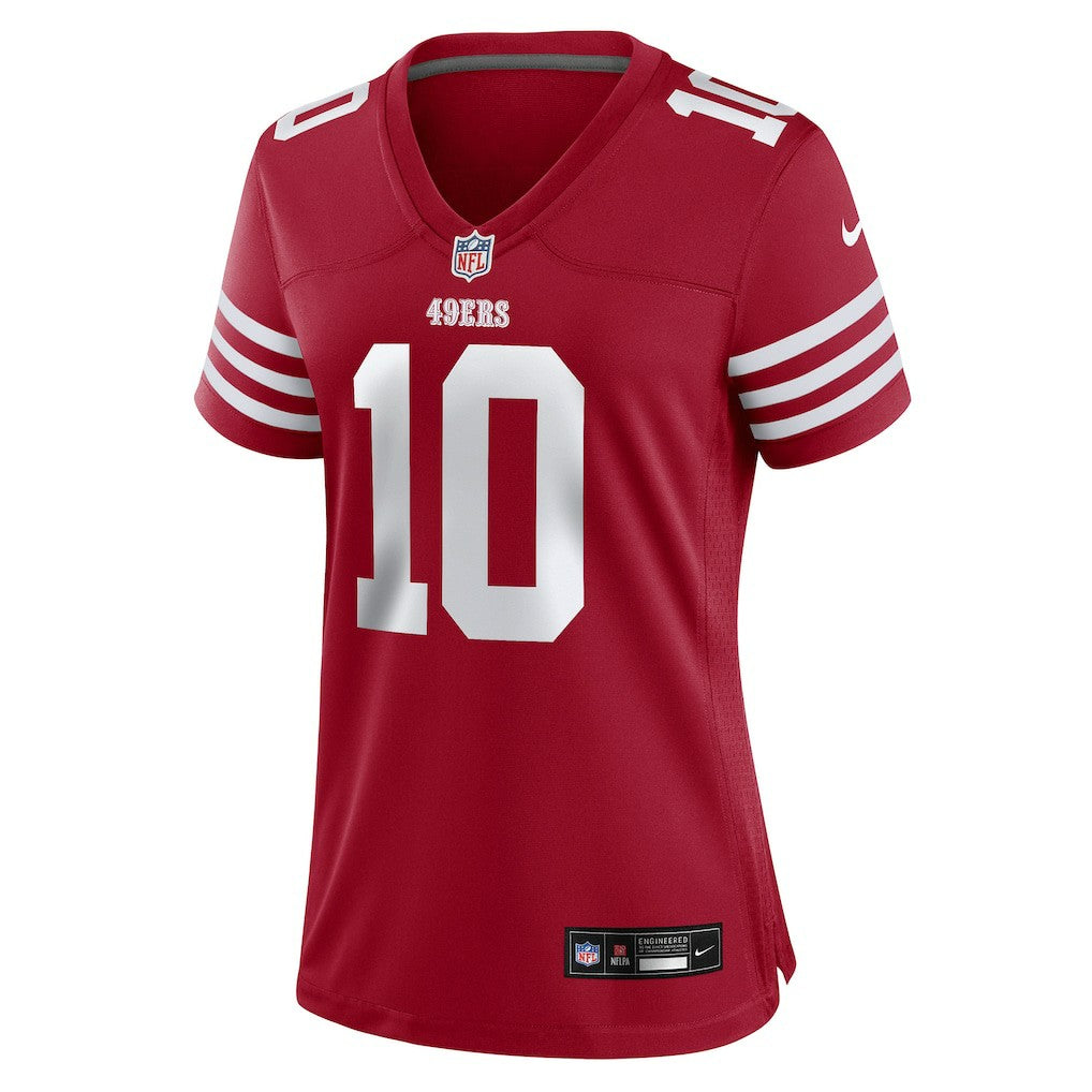 Mac Jones San Francisco 49ers Women's Team Game Jersey Scarlet - Nike