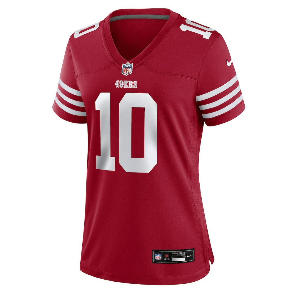 Mac Jones San Francisco 49ers Women's Team Game Jersey Scarlet - Nike