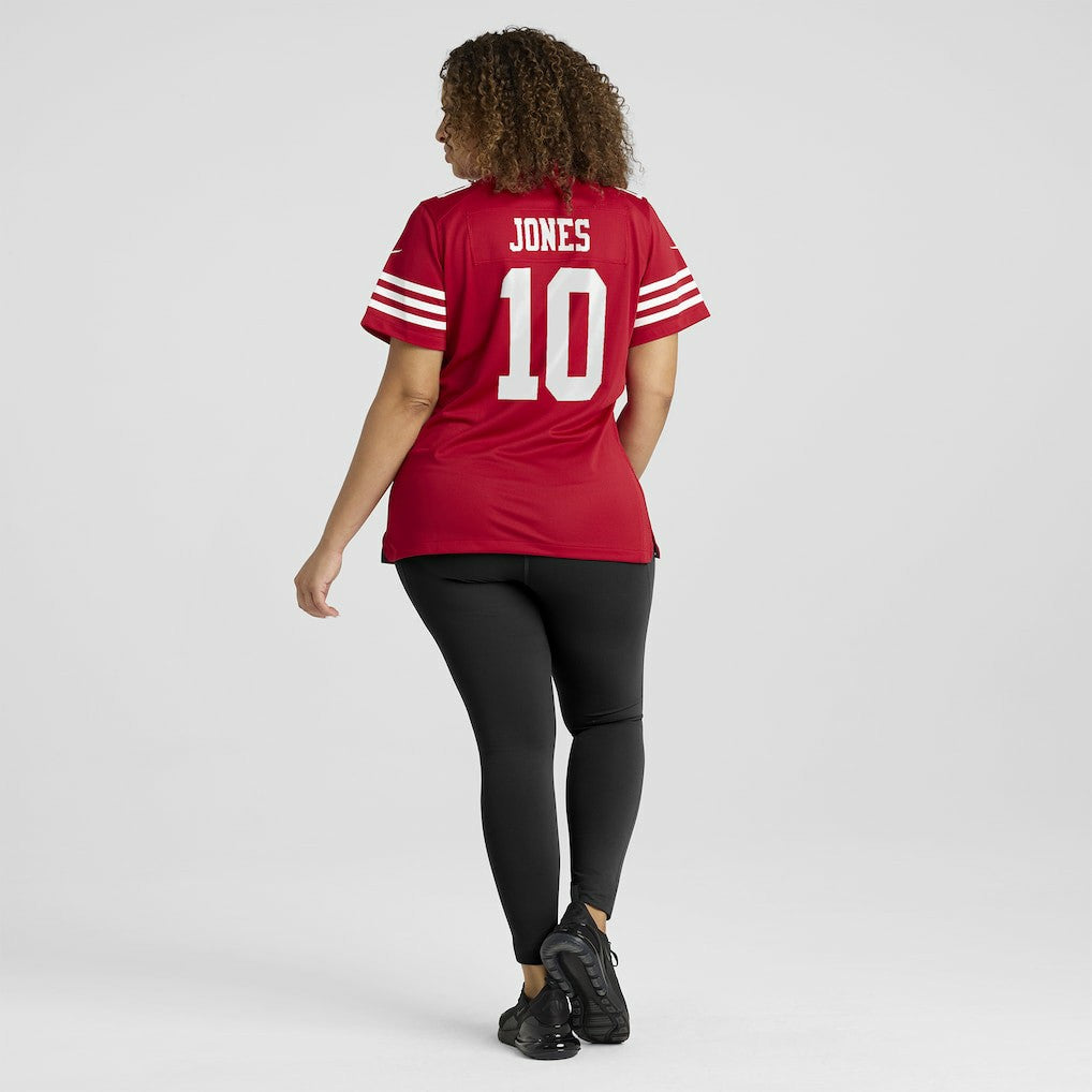Mac Jones San Francisco 49ers Women's Team Game Jersey Scarlet - Nike