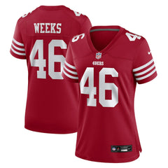 Jon Weeks San Francisco 49ers Women's Team Game Jersey Scarlet - Nike