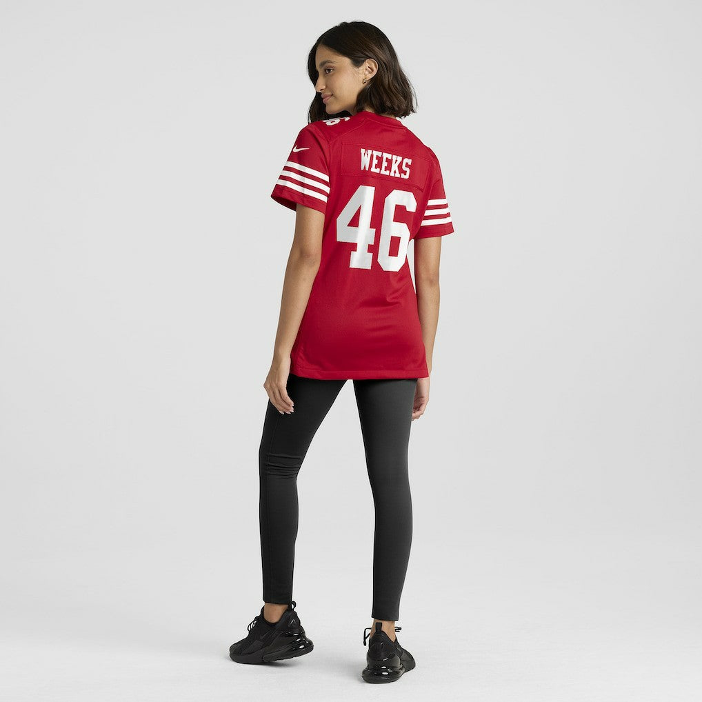 Jon Weeks San Francisco 49ers Women's Team Game Jersey Scarlet - Nike