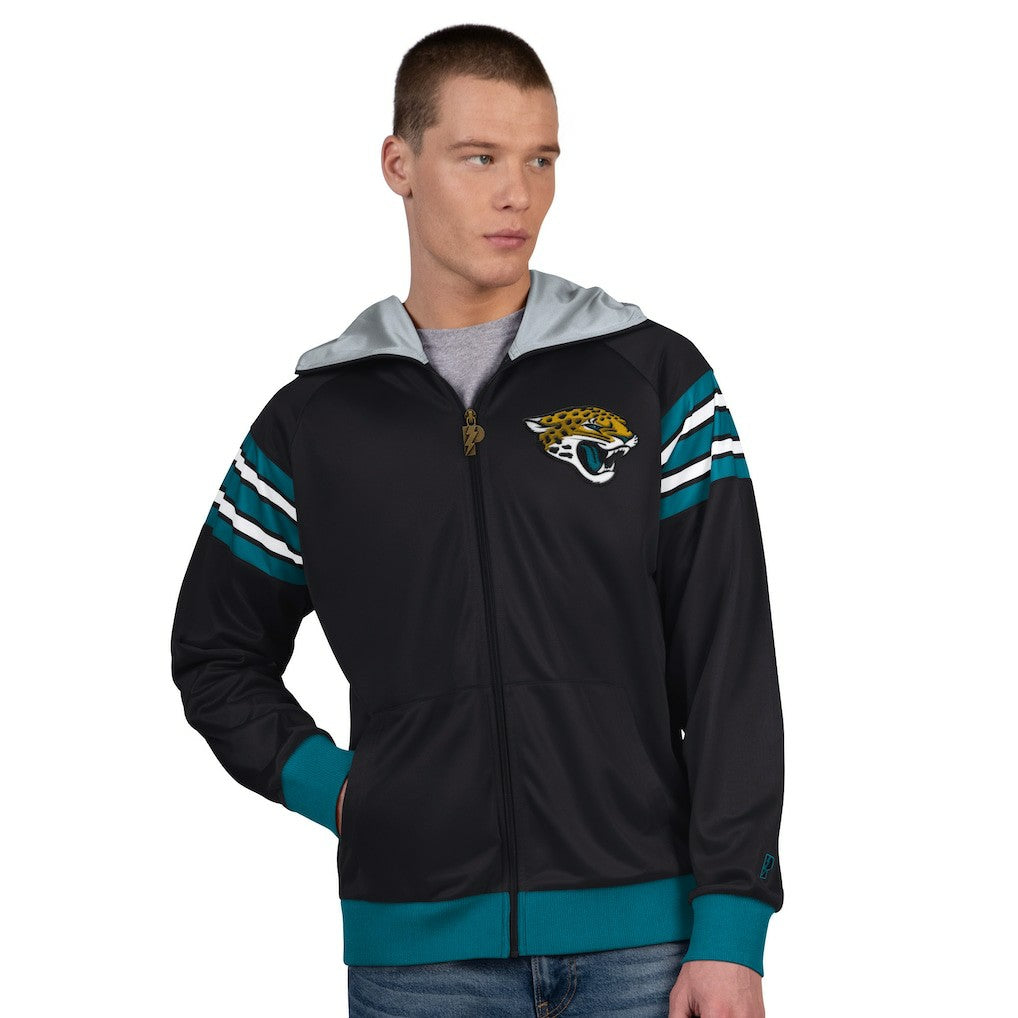 Jacksonville Jaguars Pro Player Helmet Full-Zip Hooded Track Jacket Black/Teal - NFL