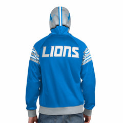 Detroit Lions Pro Player Helmet Full-Zip Hooded Track Jacket Blue/Silver - NFL