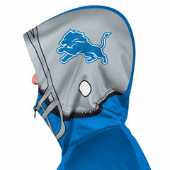 Detroit Lions Pro Player Helmet Full-Zip Hooded Track Jacket Blue/Silver - NFL