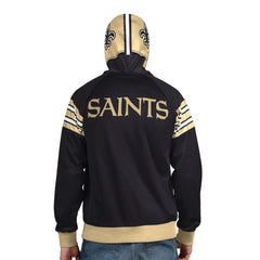 New Orleans Saints Pro Player Helmet Full-Zip Hooded Track Jacket Black/Gold - NFL