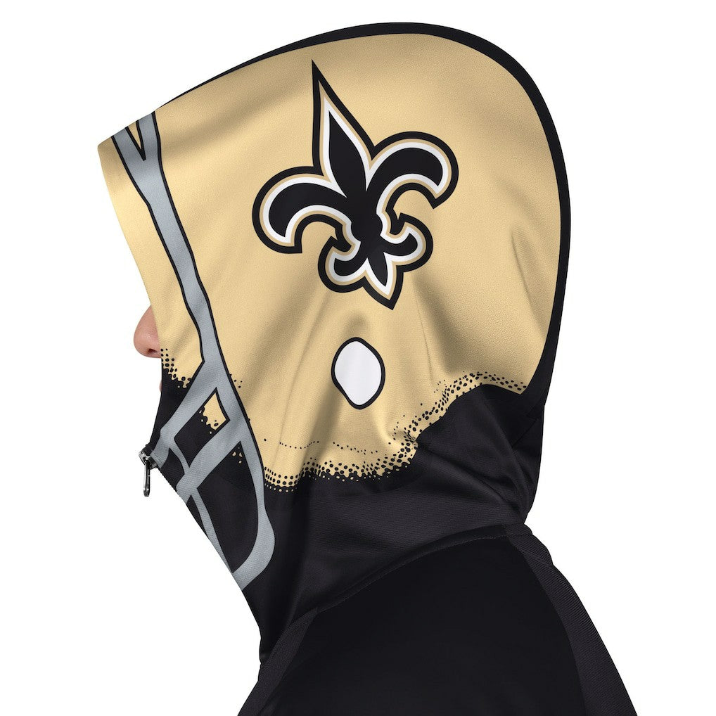 New Orleans Saints Pro Player Helmet Full-Zip Hooded Track Jacket Black/Gold - NFL