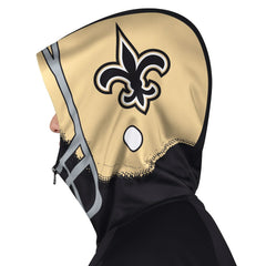 New Orleans Saints Pro Player Helmet Full-Zip Hooded Track Jacket Black/Gold - NFL
