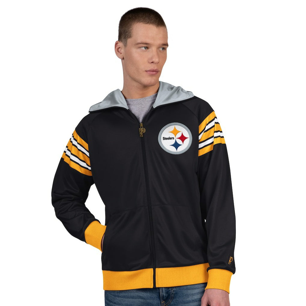 Pittsburgh Steelers Pro Player Helmet Full-Zip Hooded Track Jacket Black/Gold - NFL