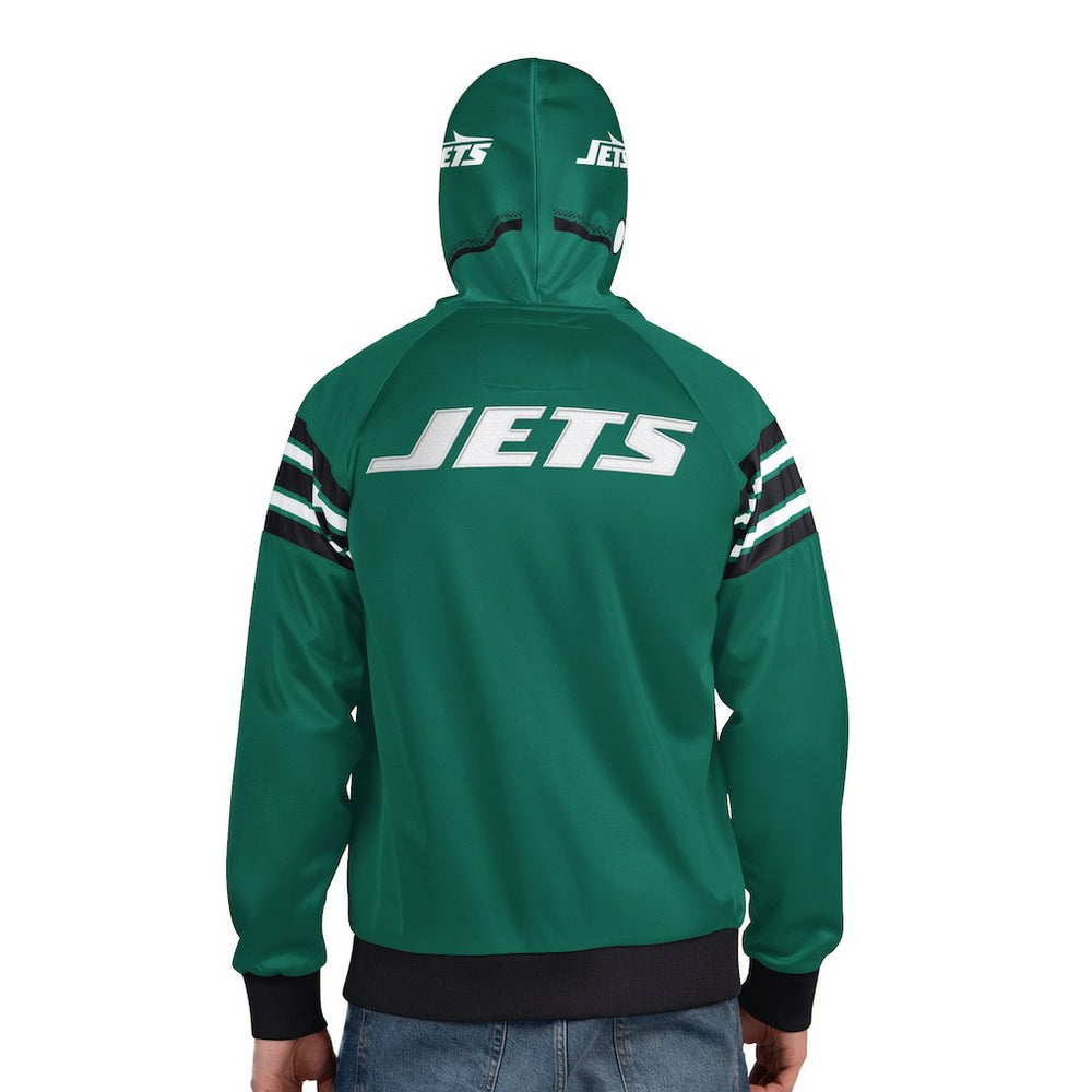 New York Jets Pro Player Helmet Full-Zip Hooded Track Jacket Green/Black - NFL