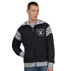 Las Vegas Raiders Pro Player Helmet Full-Zip Hooded Track Jacket Black/Silver - NFL