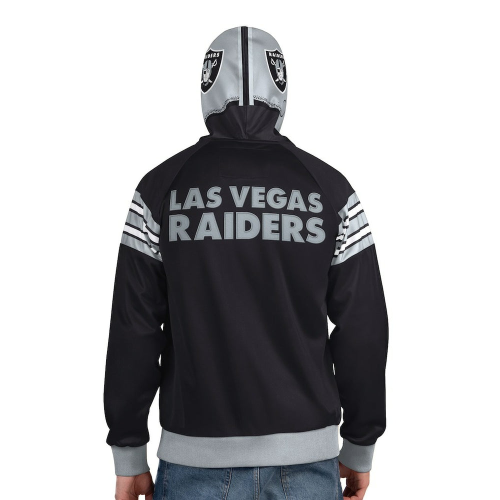 Las Vegas Raiders Pro Player Helmet Full-Zip Hooded Track Jacket Black/Silver - NFL