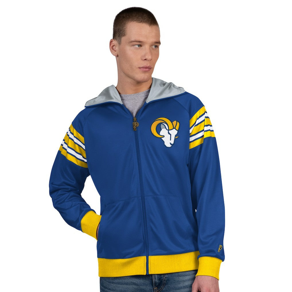 Los Angeles Rams Pro Player Helmet Full-Zip Hooded Track Jacket Royal/Gold - NFL
