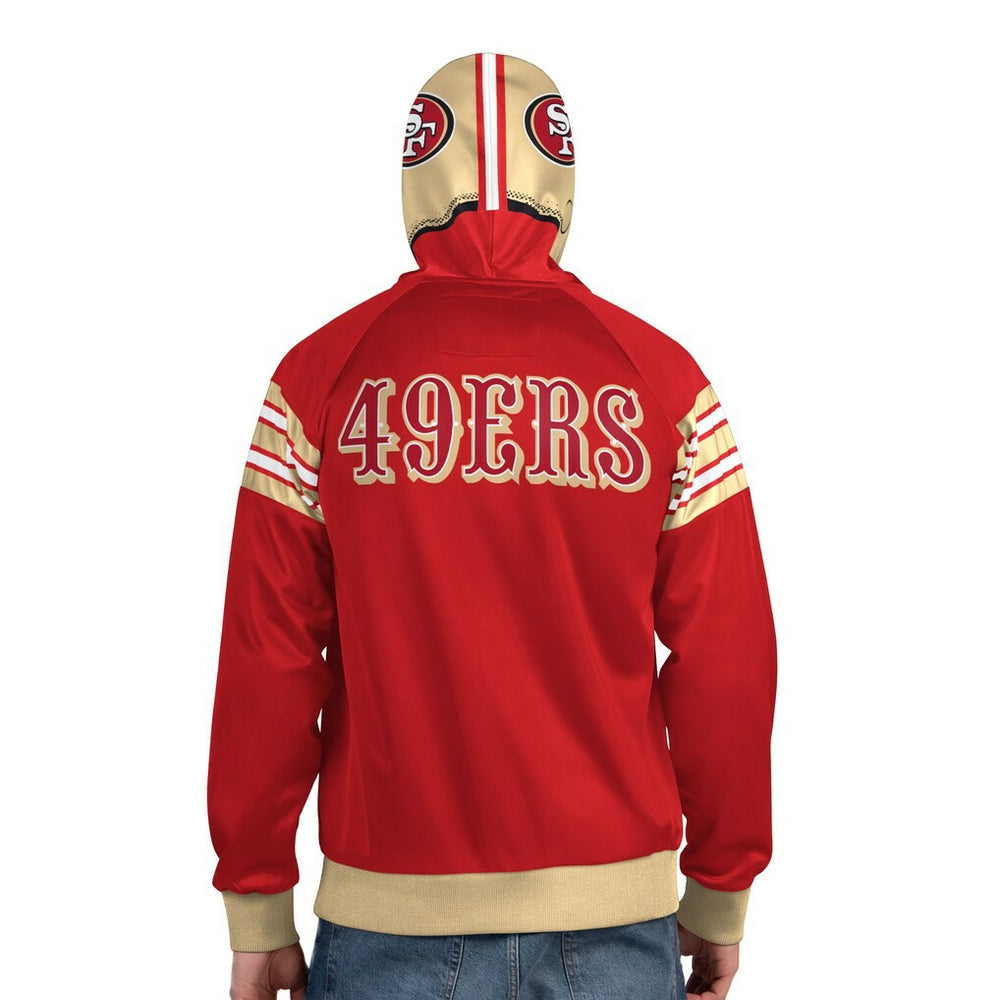 San Francisco 49ers Pro Player Helmet Full-Zip Hooded Track Jacket Scarlet/Gold - NFL
