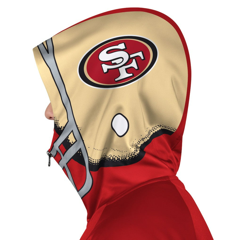 San Francisco 49ers Pro Player Helmet Full-Zip Hooded Track Jacket Scarlet/Gold - NFL