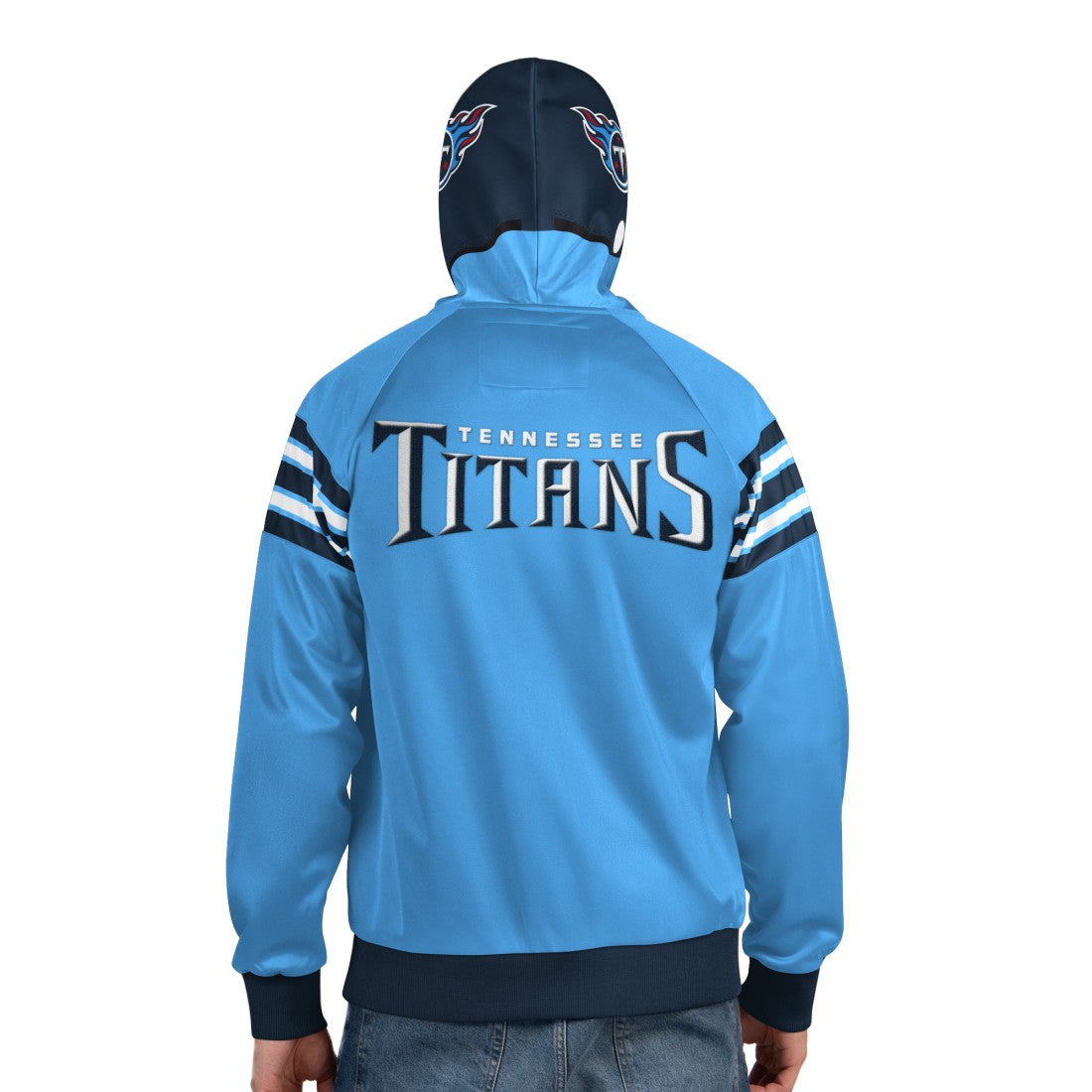 Tennessee Titans Pro Player Helmet Full-Zip Hooded Track Jacket Light Blue/Navy - NFL