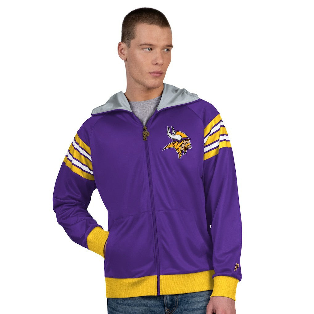 Minnesota Vikings Pro Player Helmet Full-Zip Hooded Track Jacket Purple/Gold - NFL