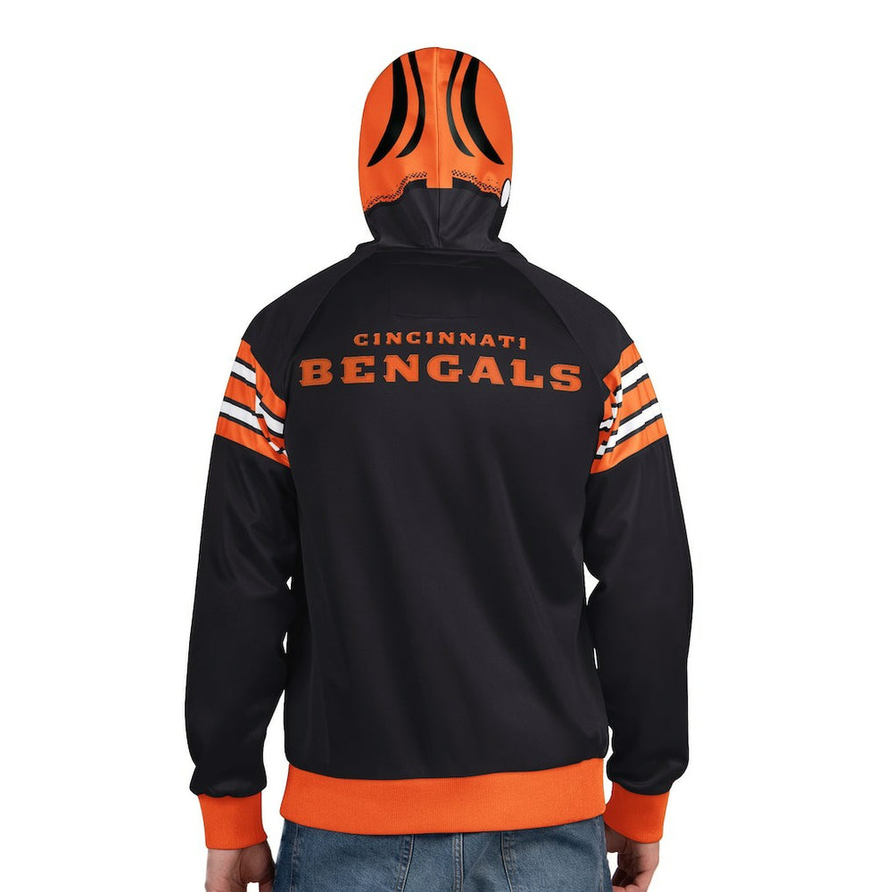 Cincinnati Bengals Pro Player Helmet Full-Zip Hooded Track Jacket Black/Orange - NFL