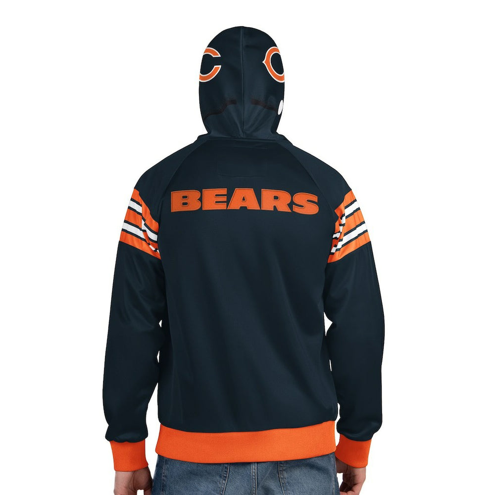 Chicago Bears Pro Player Helmet Full-Zip Hooded Track Jacket Navy/Orange - NFL