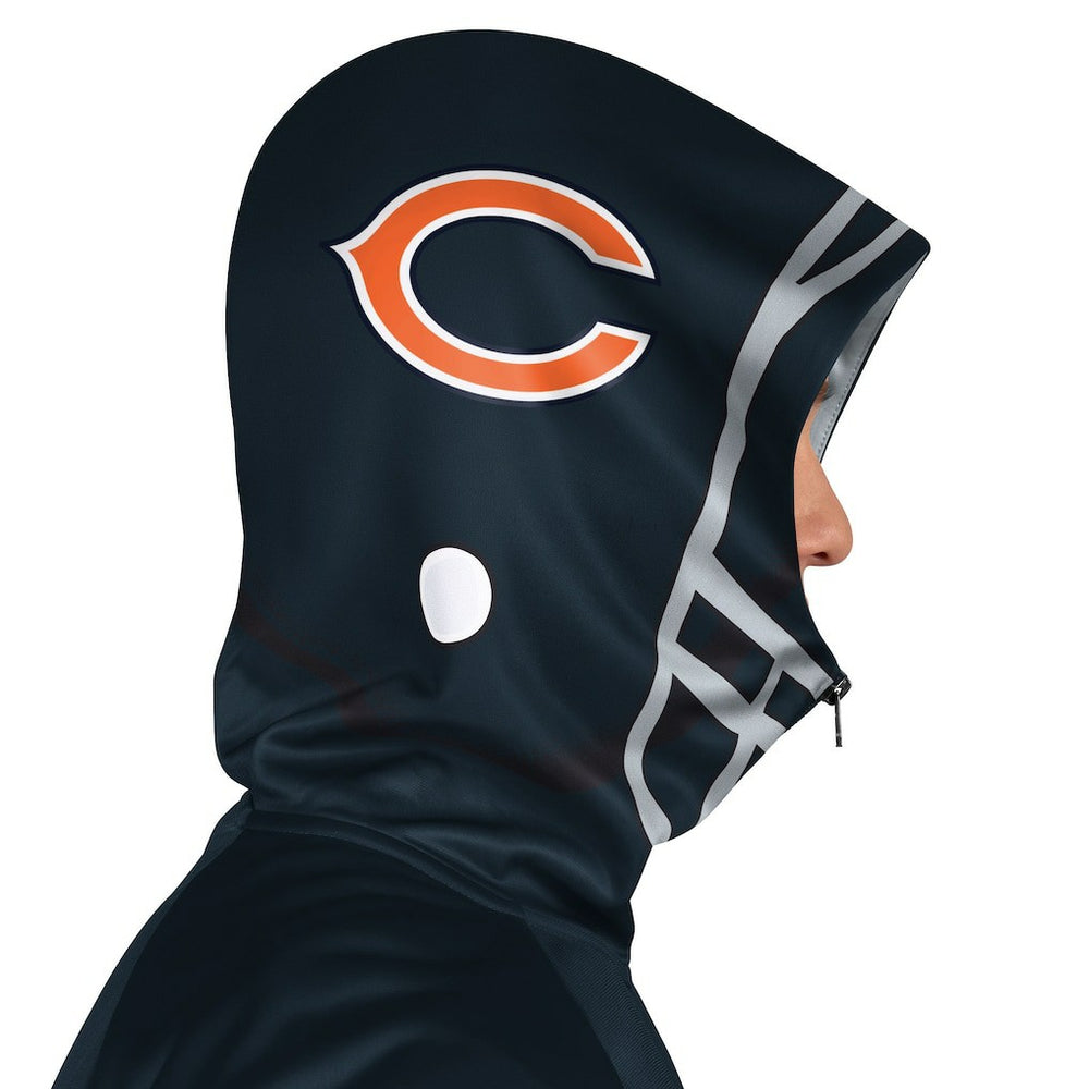 Chicago Bears Pro Player Helmet Full-Zip Hooded Track Jacket Navy/Orange - NFL