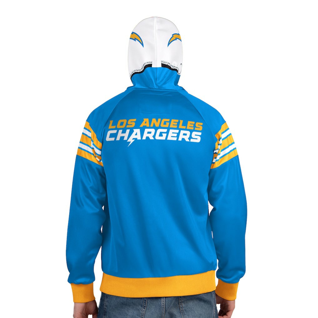 Los Angeles Chargers Pro Player Helmet Full-Zip Hooded Track Jacket Powder Blue/White - NFL