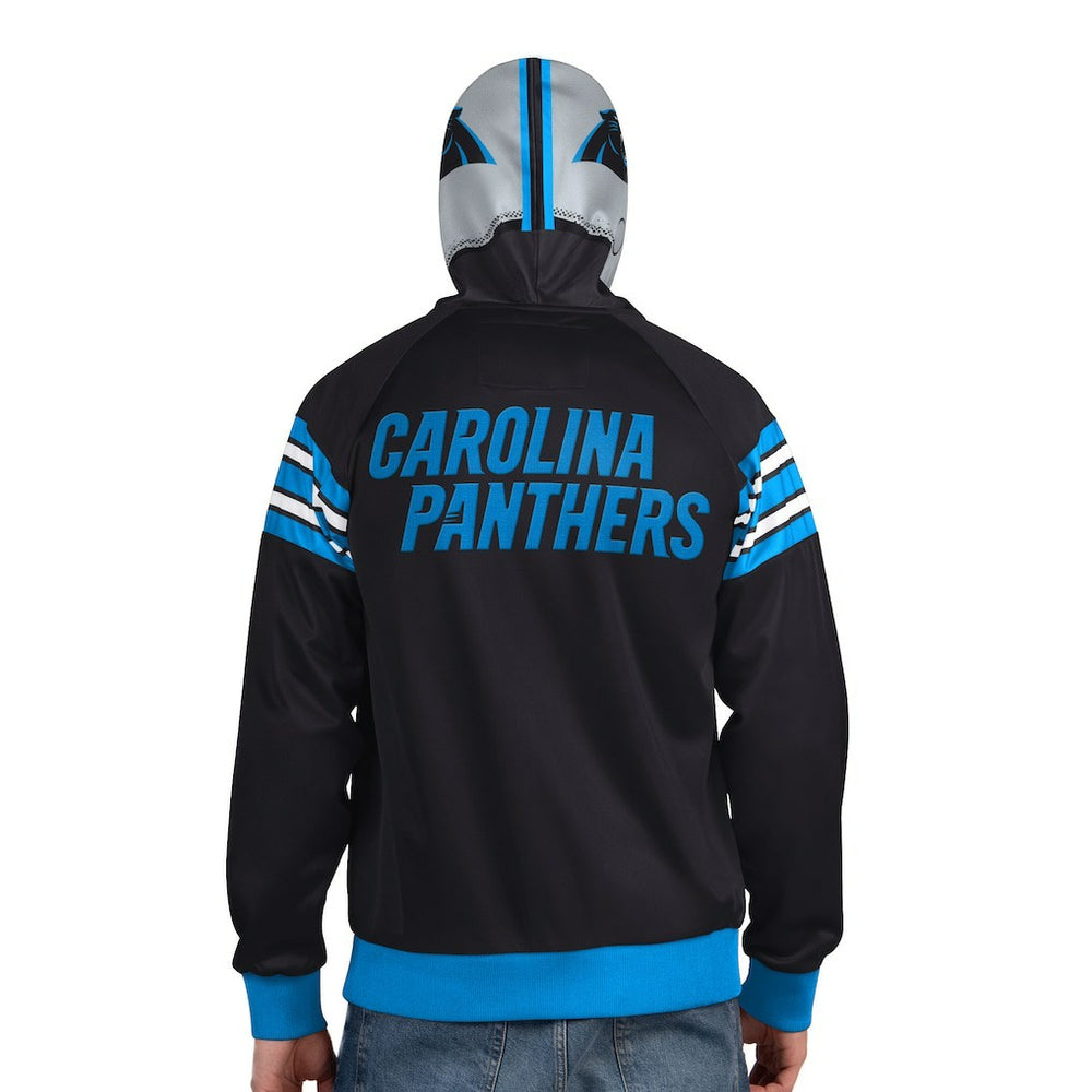 Carolina Panthers Pro Player Helmet Full-Zip Hooded Track Jacket Black/Silver - NFL