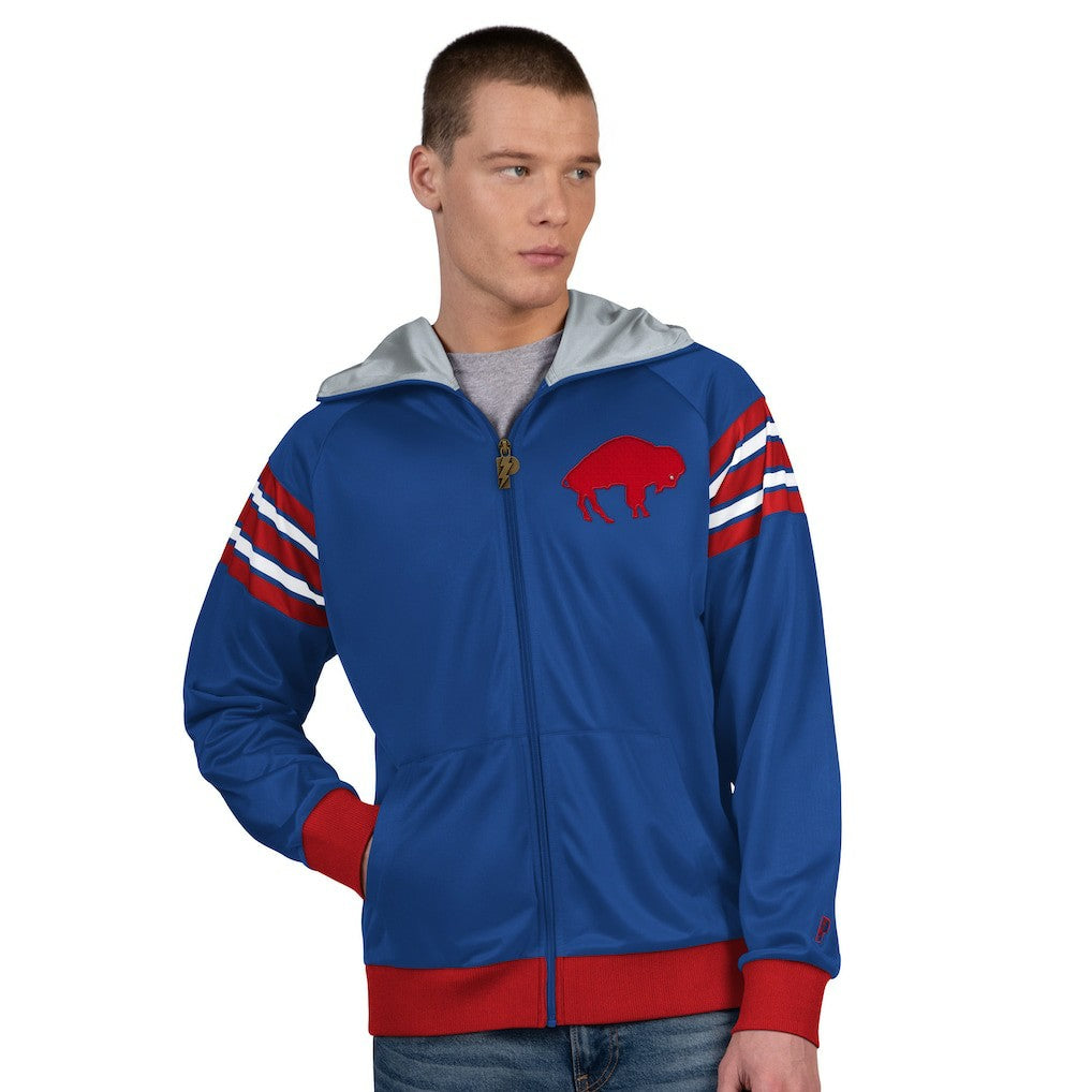 Buffalo Bills Pro Player Retro Helmet Full-Zip Hooded Track Jacket Royal/Red - NFL