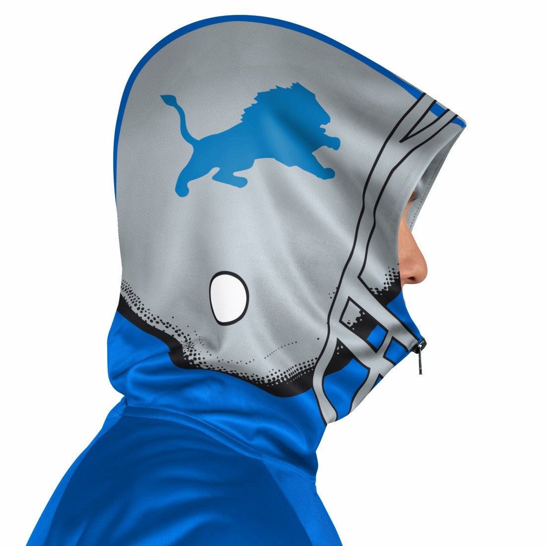 Detroit Lions Pro Player Retro Helmet Full-Zip Hooded Track Jacket Blue/Silver - NFL
