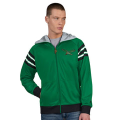 Philadelphia Eagles Pro Player Retro Helmet Full-Zip Hooded Track Jacket Kelly Green/Black - NFL