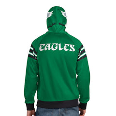 Philadelphia Eagles Pro Player Retro Helmet Full-Zip Hooded Track Jacket Kelly Green/Black - NFL