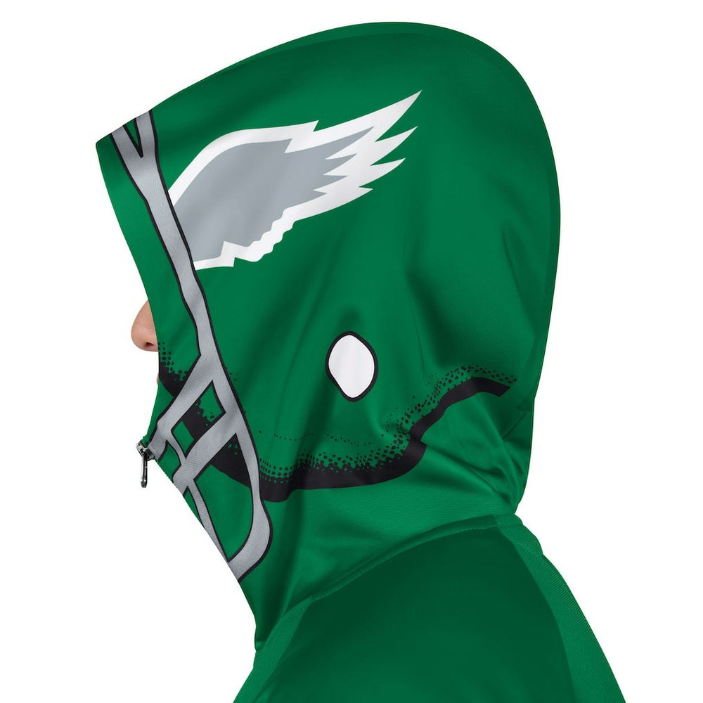 Philadelphia Eagles Pro Player Retro Helmet Full-Zip Hooded Track Jacket Kelly Green/Black - NFL