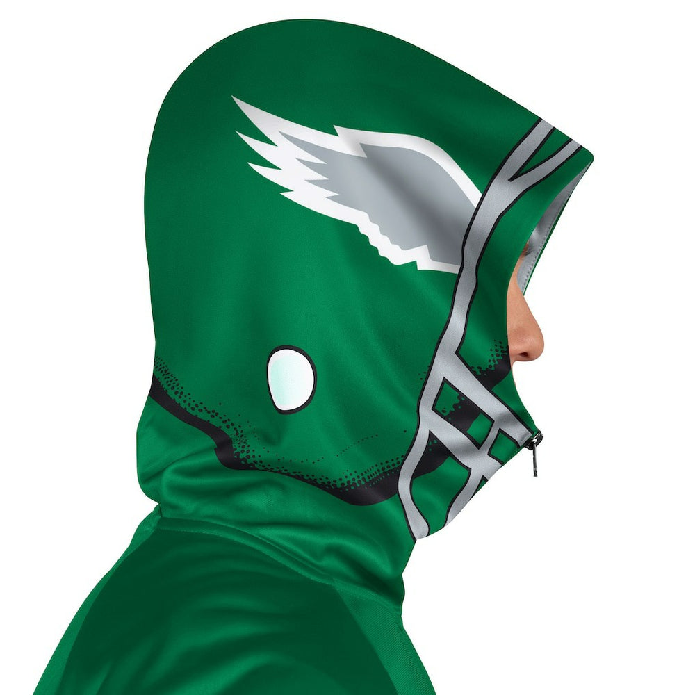 Philadelphia Eagles Pro Player Retro Helmet Full-Zip Hooded Track Jacket Kelly Green/Black - NFL