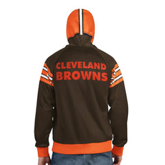 Cleveland Browns Pro Player Retro Helmet Full-Zip Hooded Track Jacket Brown/Orange - NFL