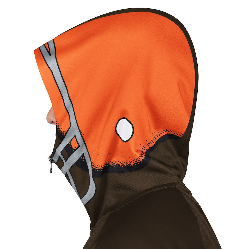 Cleveland Browns Pro Player Retro Helmet Full-Zip Hooded Track Jacket Brown/Orange - NFL
