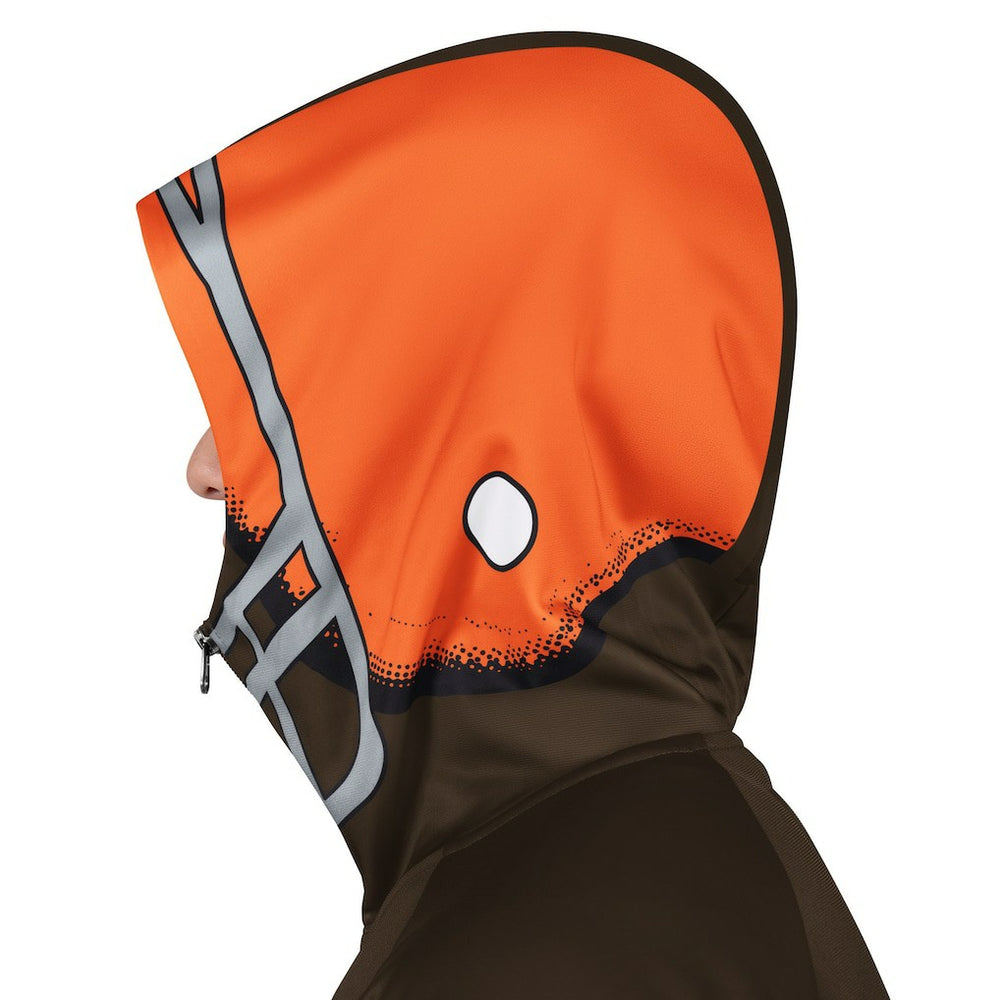 Cleveland Browns Pro Player Retro Helmet Full-Zip Hooded Track Jacket Brown/Orange - NFL