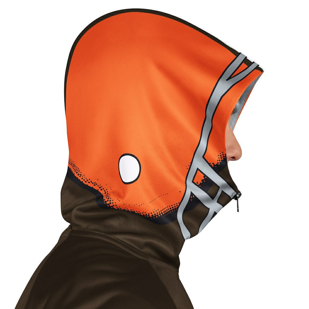 Cleveland Browns Pro Player Retro Helmet Full-Zip Hooded Track Jacket Brown/Orange - NFL